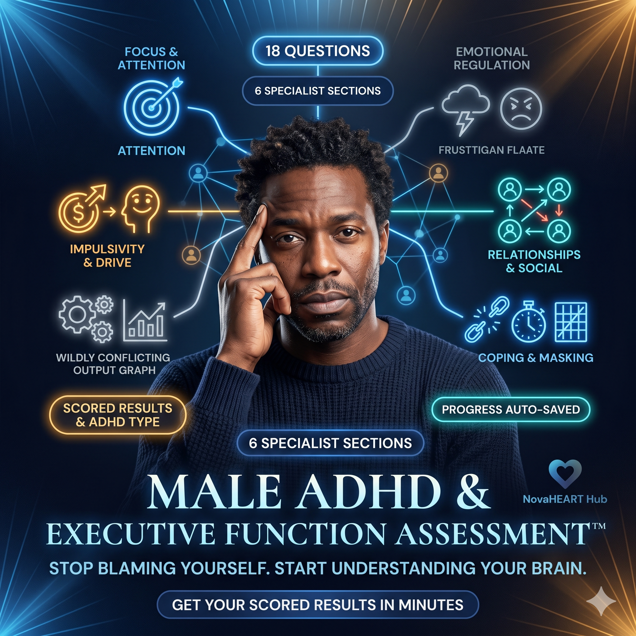 Male ADHD & Executive Function Assessment™ — Free Self-Report Tool